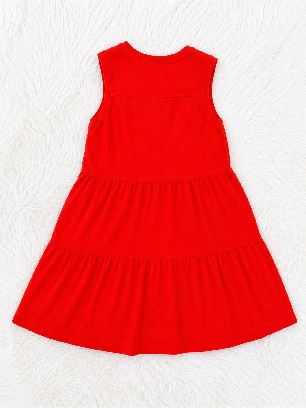DKNY Red Tiered Dress Small | Sleeveless Cotton Blend Casual Chic Summer Mini - Picture 3 of 3